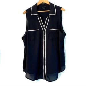 1X Sheer Black Sleeveless Blouse TORRID